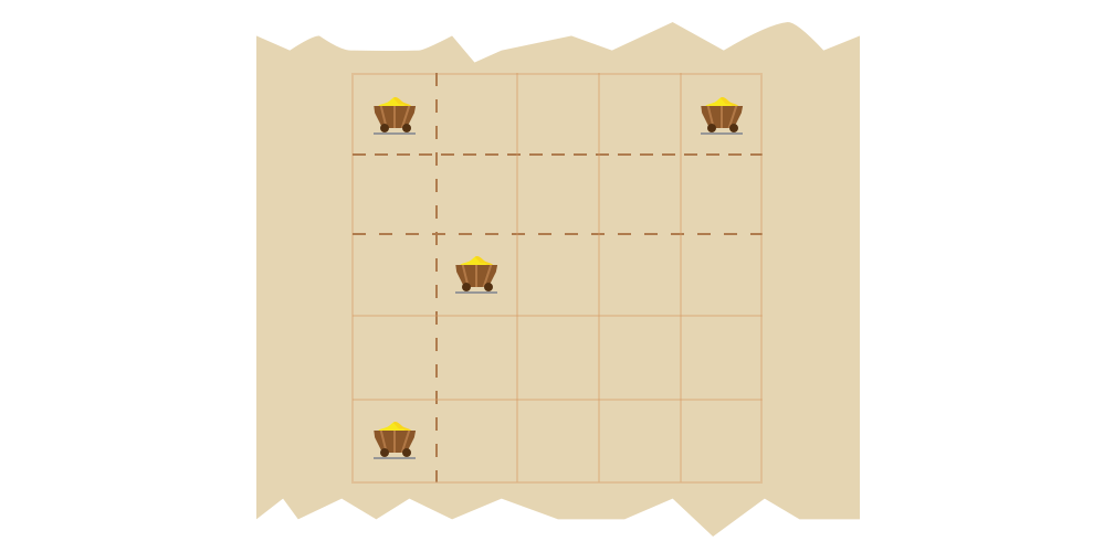 Divide horizontally in two ways or vertically in one way